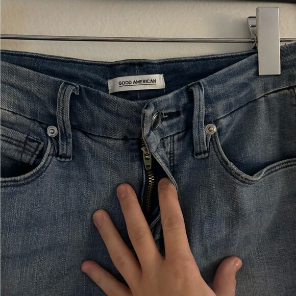 Good American Good Flare Distressed Denim Jeans Size 2/26 - Picture 5 of 9